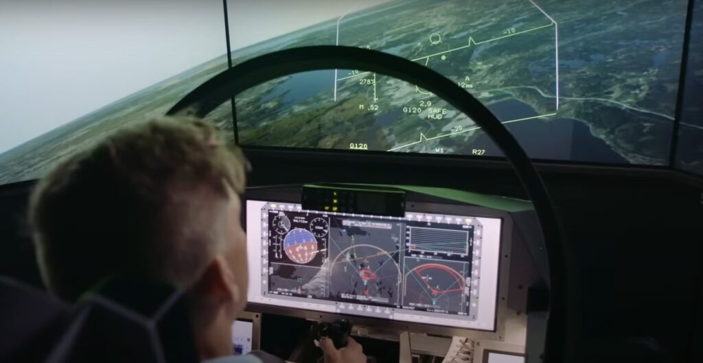 Youtubern Max Willman flyger JAS 39 Gripen E-simulator